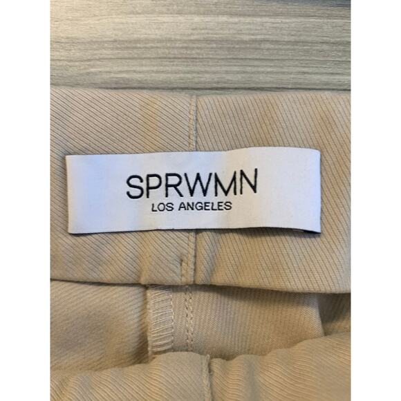 Sprwmn Women's Bootcut Leg Pull-On Pant Flat Front Casual Beige Size Small - Picture 7 of 9